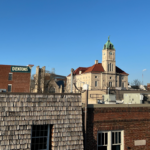 Downtown Harrrisonburg with the Rockingham County Courthouse in the background