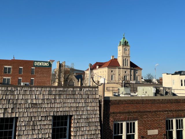 Downtown Harrrisonburg with the Rockingham County Courthouse in the background