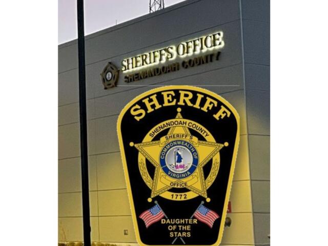 Shenandoah County Sheriff's Office logo on top of a picture of the Sheriff's Office building.