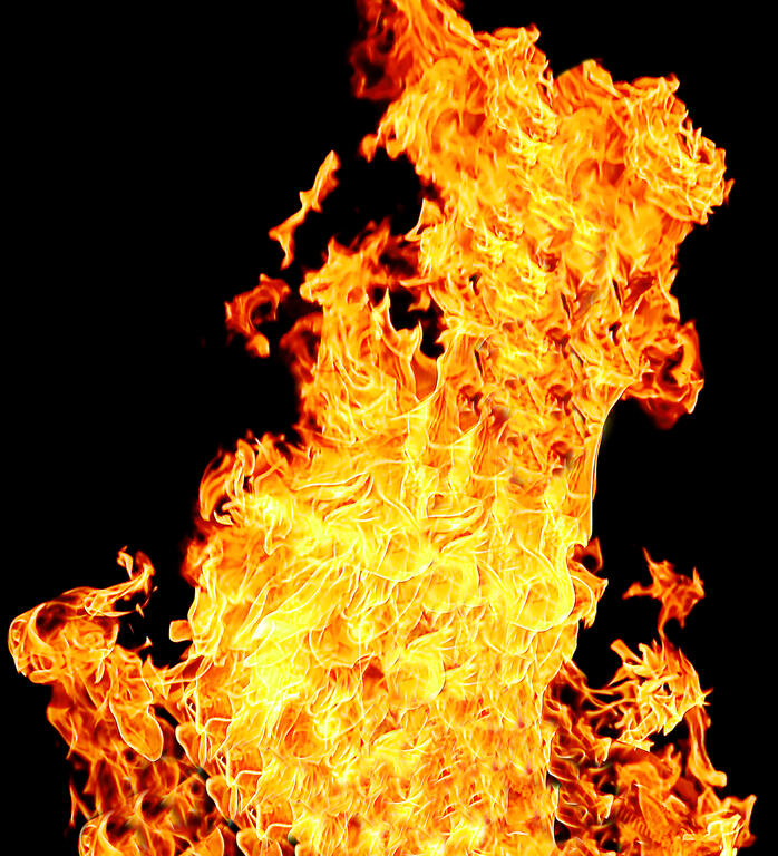 Image with red flame on the black background