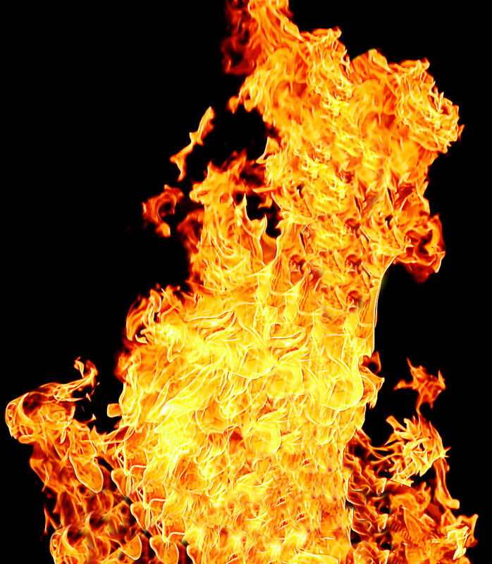 Image with red flame on the black background