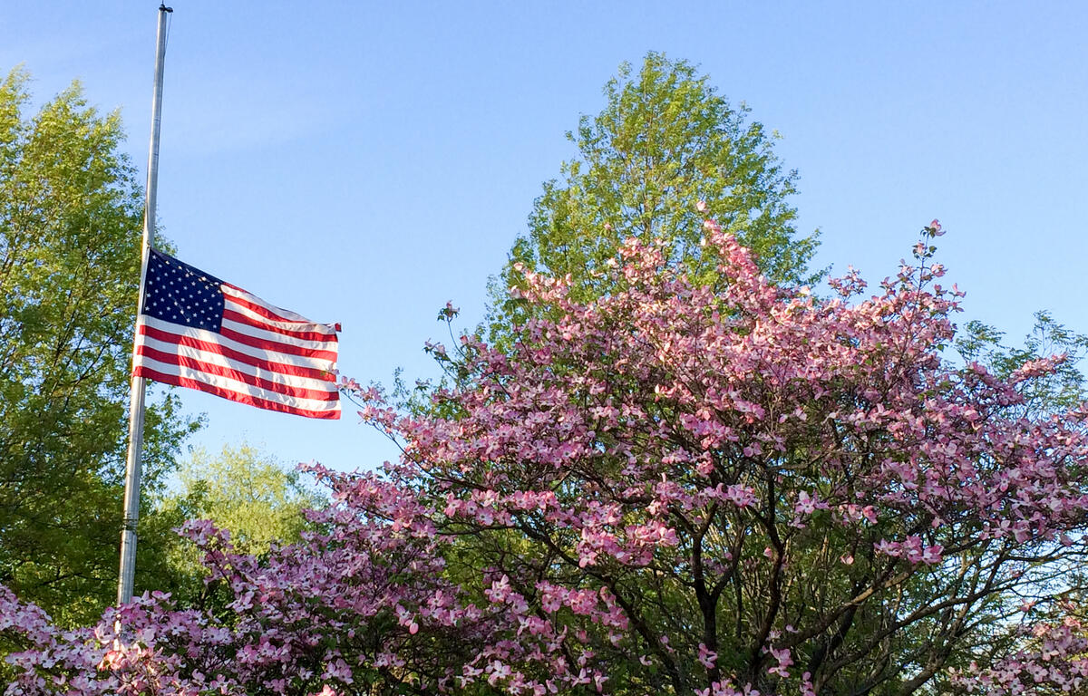 flag at half staff