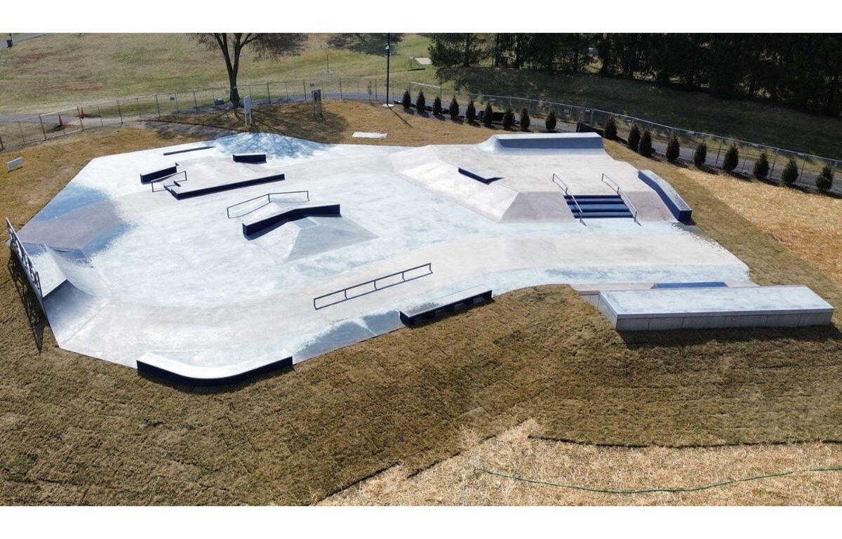 An overview shot of Westover Skate Park