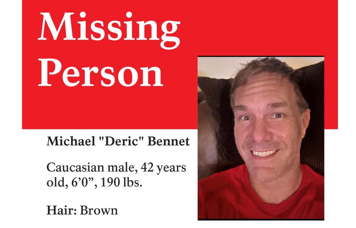 Missing person flyer for Michael Bennet