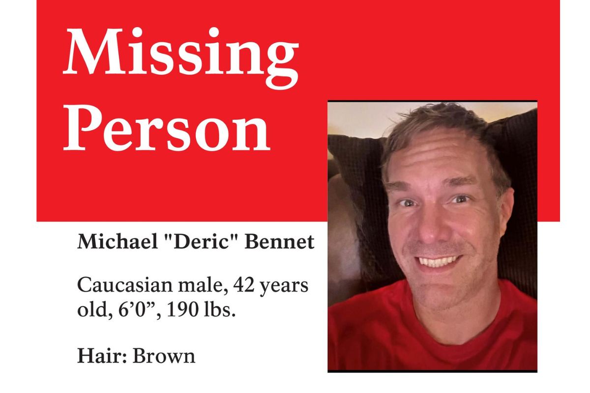 Missing person flyer for Michael Bennet