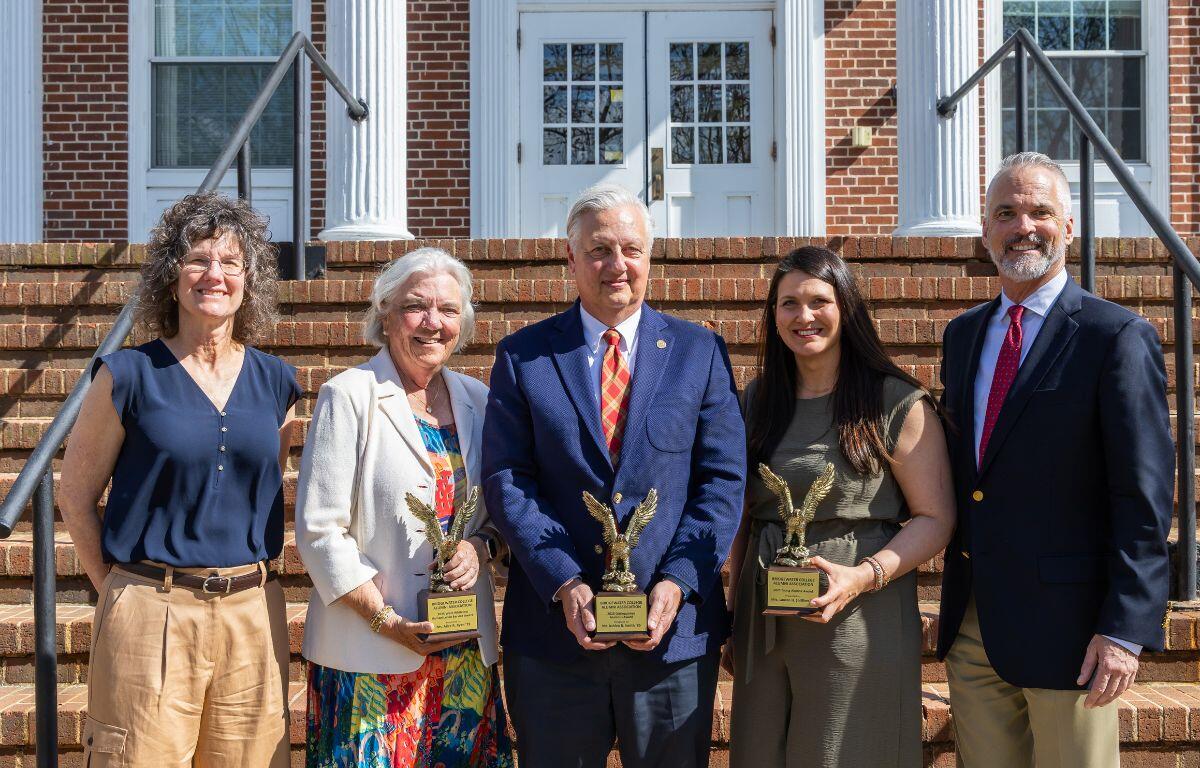 Awardees with Jill Dellinger and President Bushman.