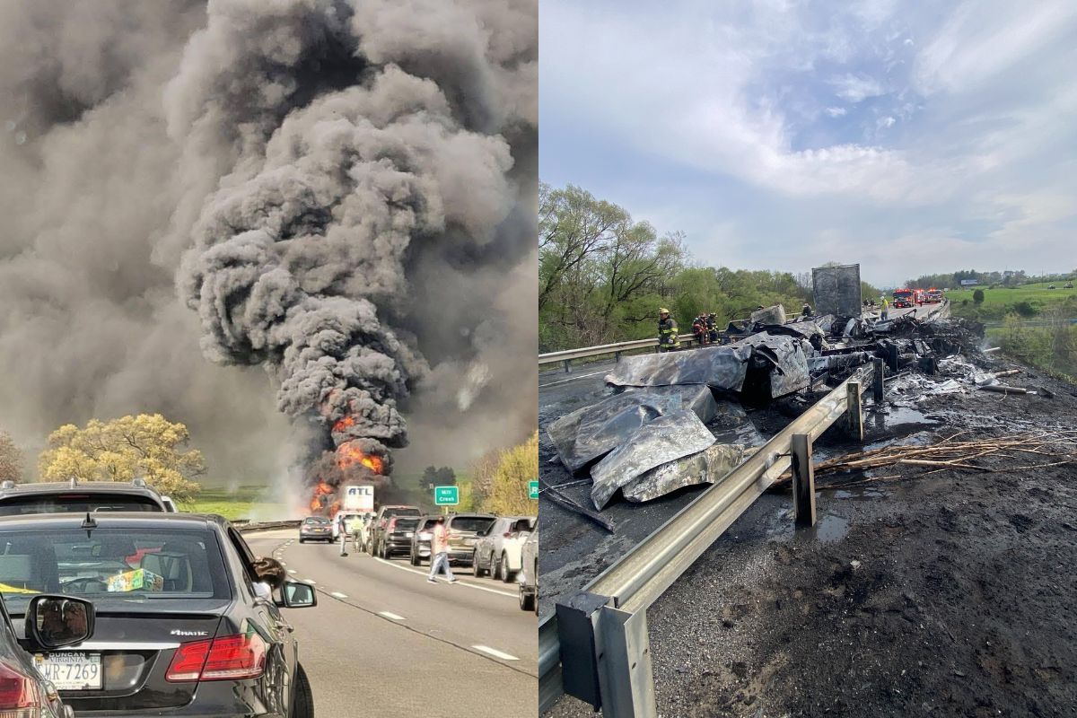Two images of crash in Shenandoah County