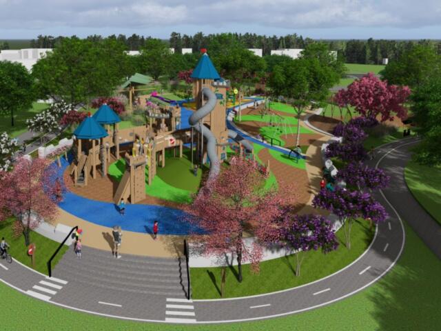 Artist rendering of the future Kids Castle Playground