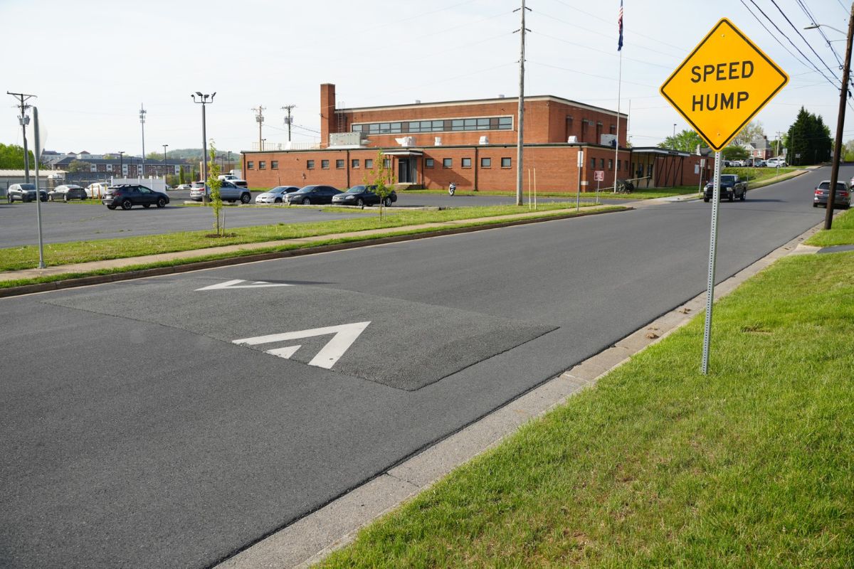 A Harrisonburg Public Works traffic calming measure taken on South Willow Street.