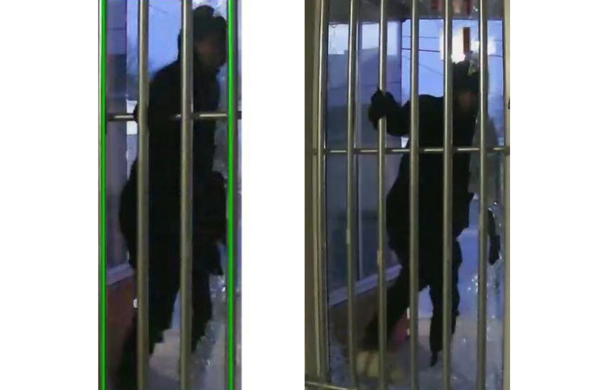 Photos taken from inside Countryside Sporting Goods of attempted break-in