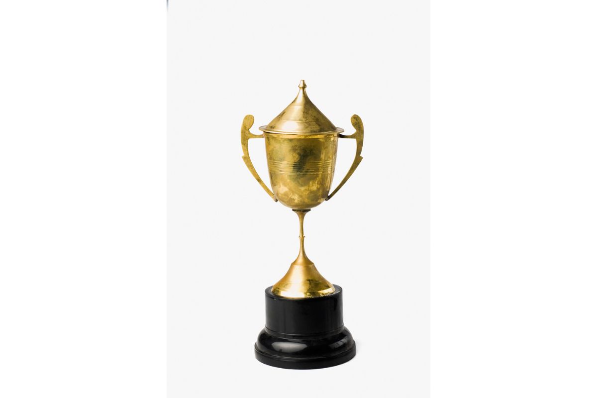 closeup of a trophy