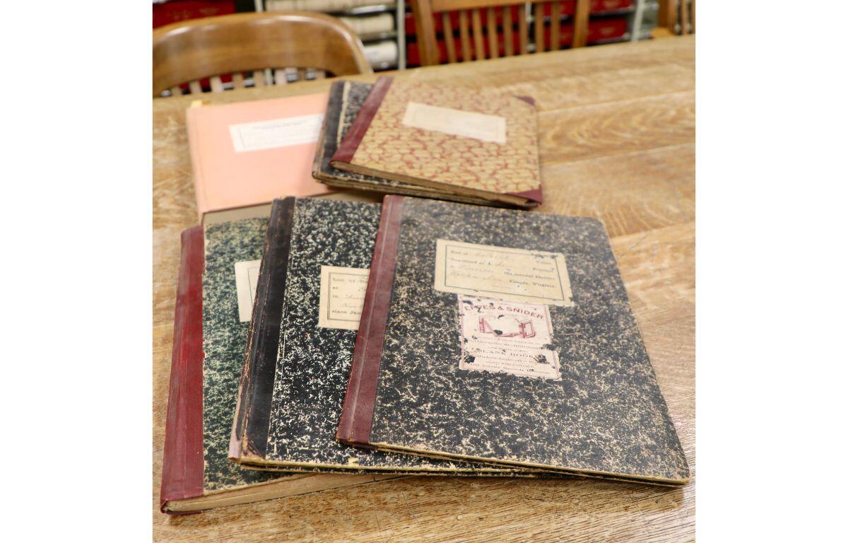 The six Edom Voter Registration Books.