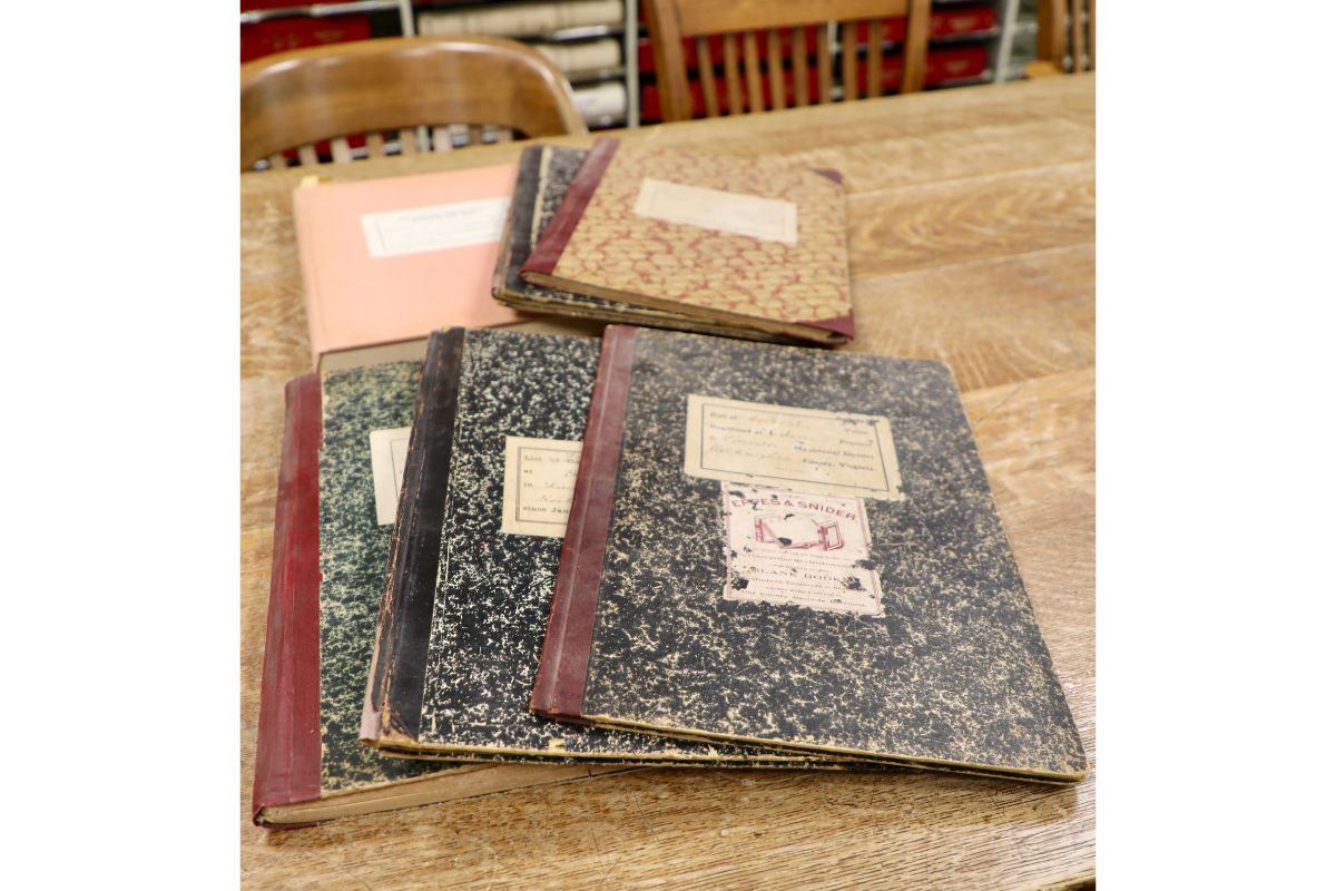 The six Edom Voter Registration Books.