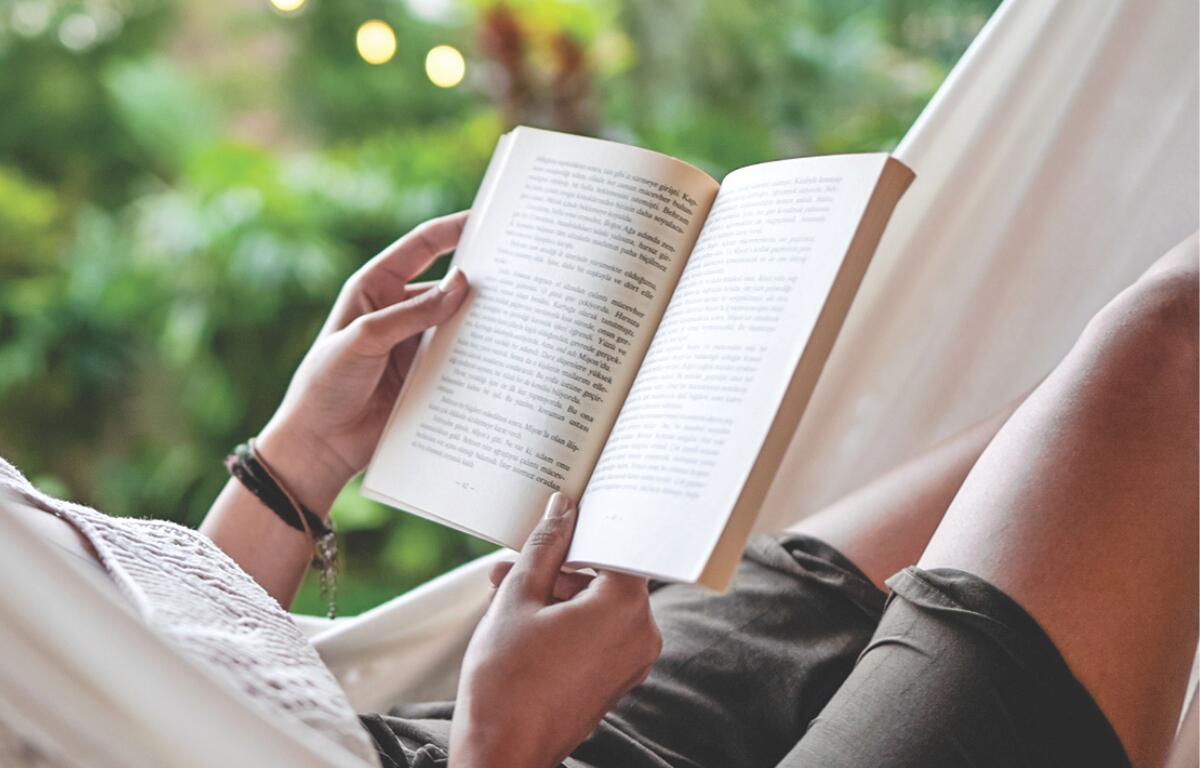 A person reading a book.