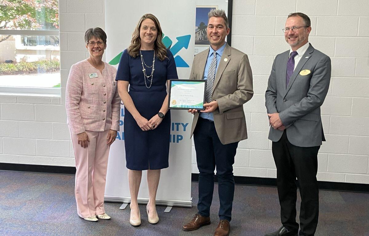 (Above, from left) Mary Sullivan, VIEW Project Coordinator; Marissa Keagy, Deputy Director of Human Resources; Chase Martin, Human Resources Generalist Senior (Recruitment); and Dr. Anthony Tongen, JMU Vice President for Research, Economic Development, & Innovation