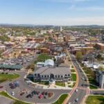 Bird's eye view of the City of Harrisonburg
