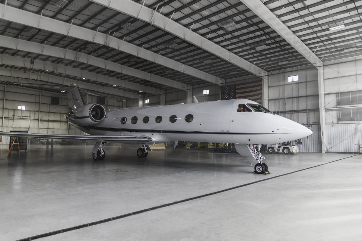 The Gulfstream IV, a smaller plane.