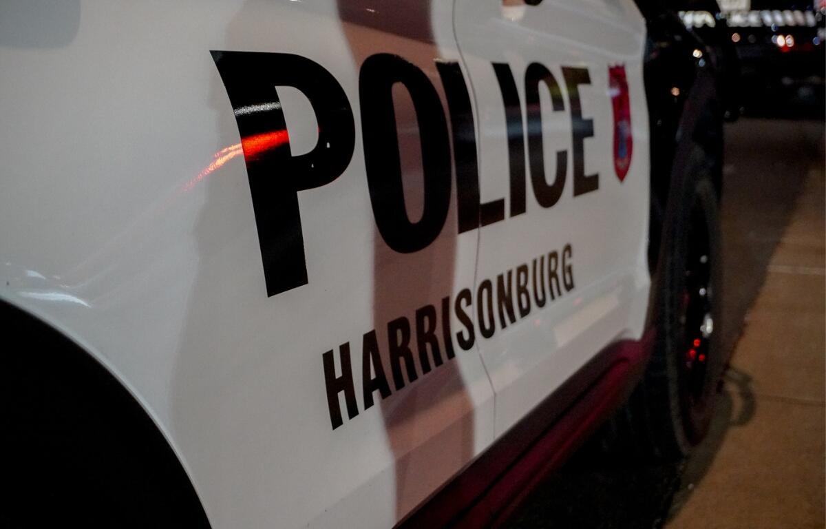Up close of a Harrisonburg Police car.