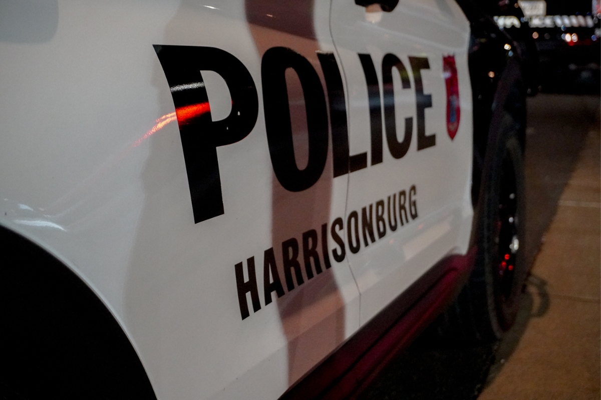 Up close of a Harrisonburg Police car.