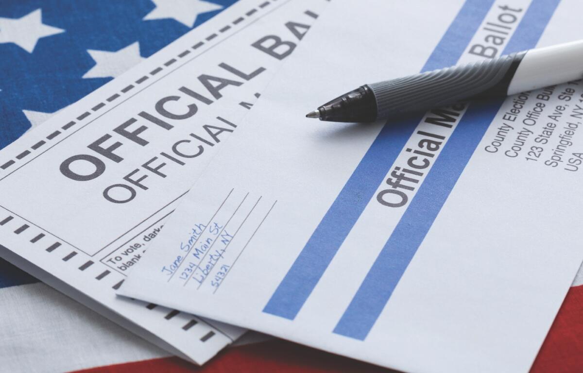 Up close of filling out a ballot