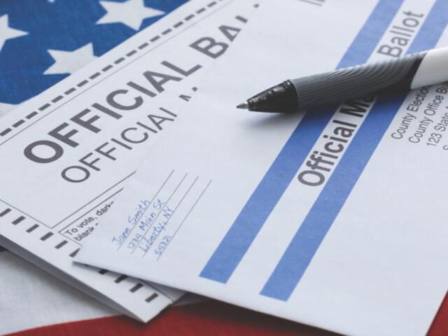 Up close of filling out a ballot