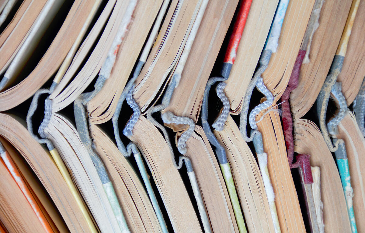 Image of stack old hardcover bound books