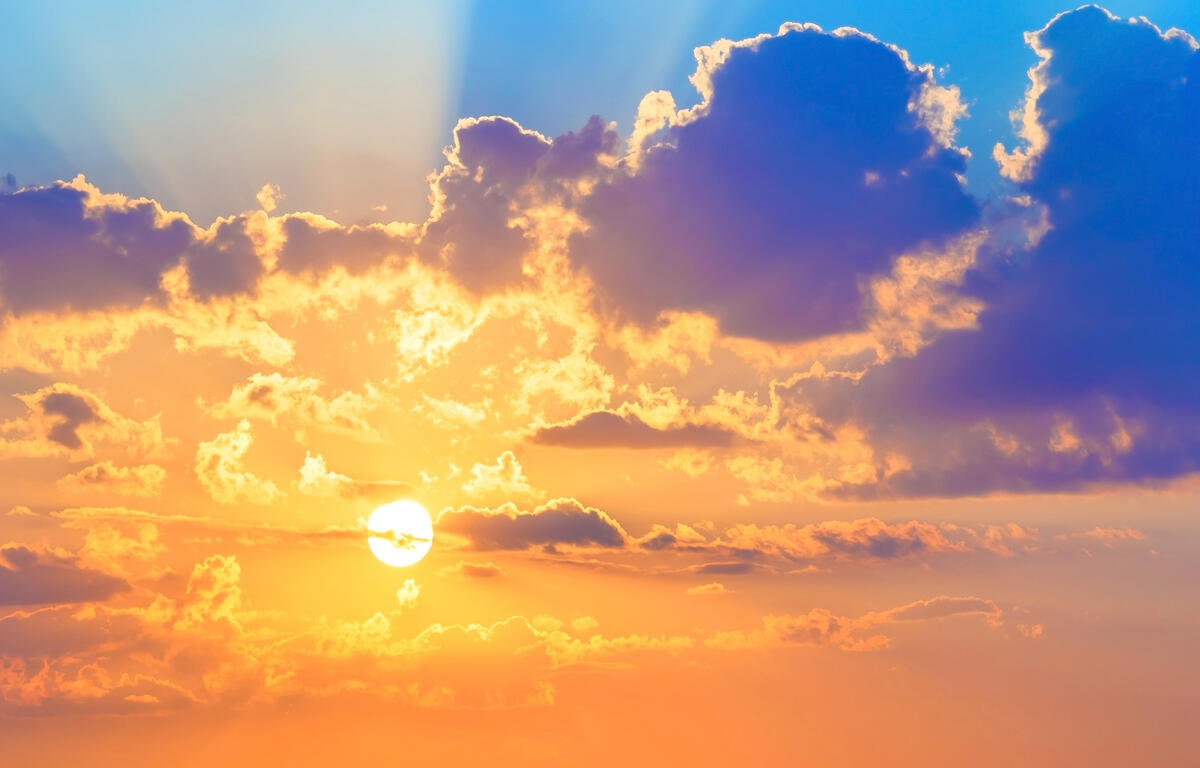 Colorful bright sunrise