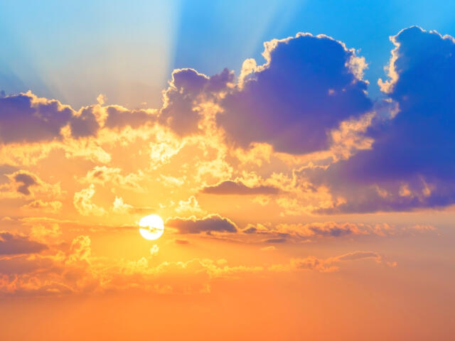 Colorful bright sunrise