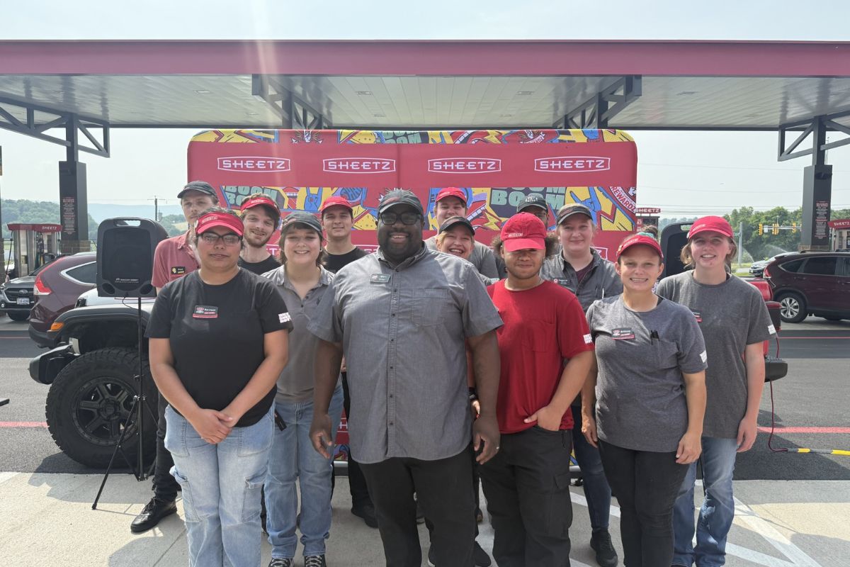 Sheetz staff posing for photo during grand opening ceremony