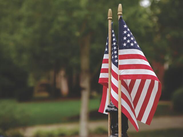 Two American flags