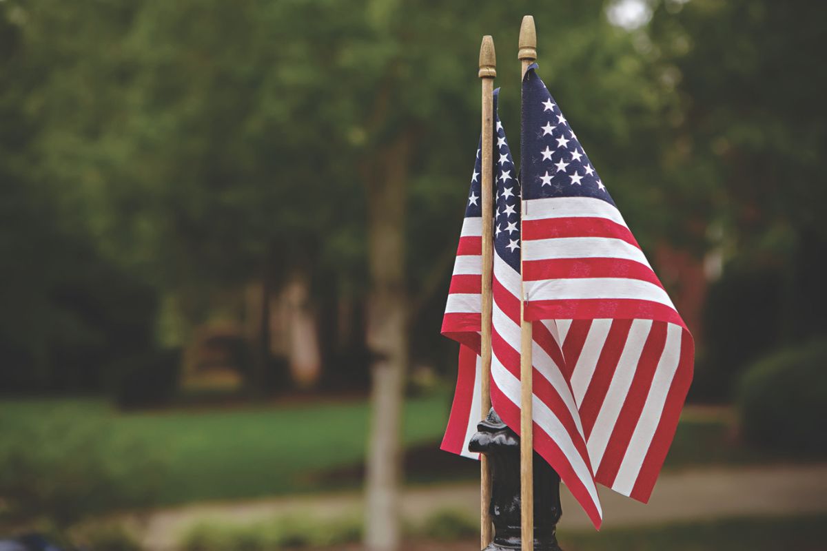 Two American flags