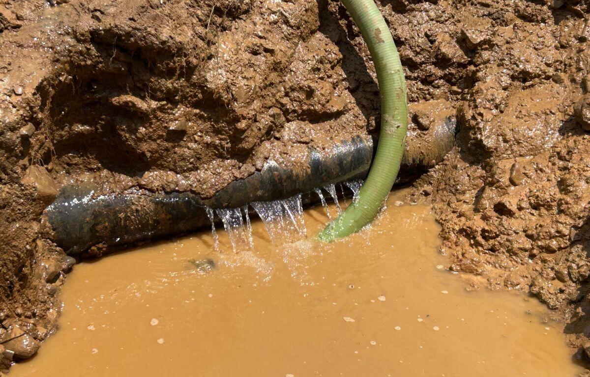 Timberville main water line hit