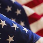 Close up of American flag.