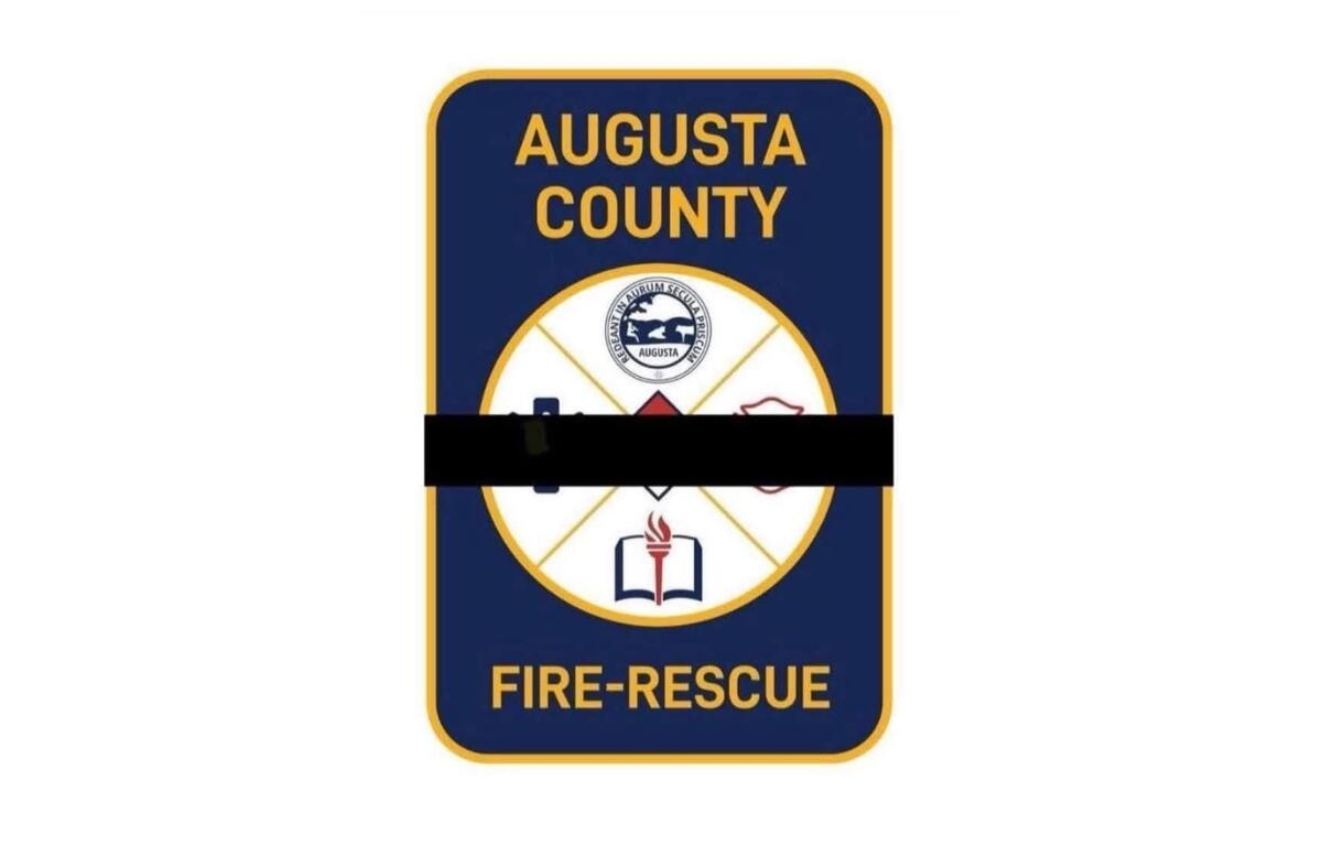Augusta County Fire and Rescue seal with a black bar on it