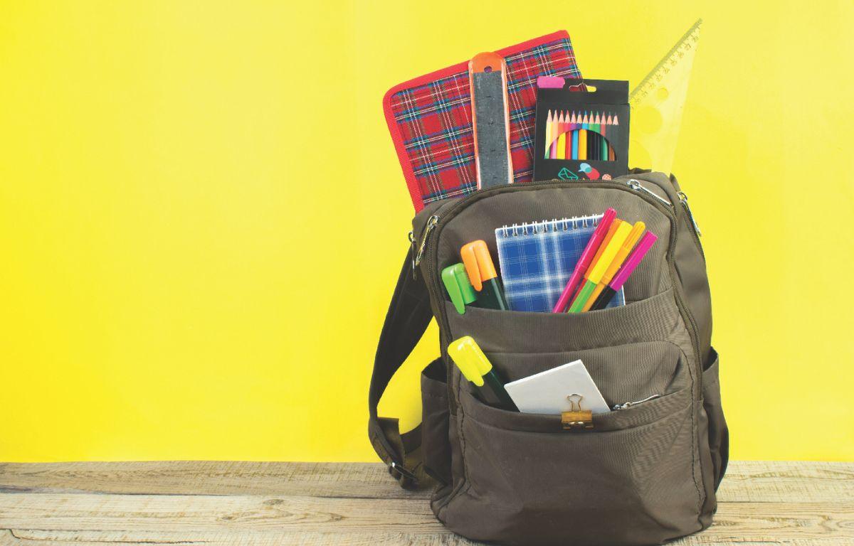 Backpack with school supplies