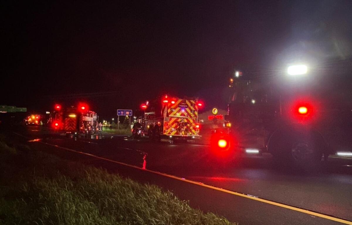 Firetrucks on Interstate 81.