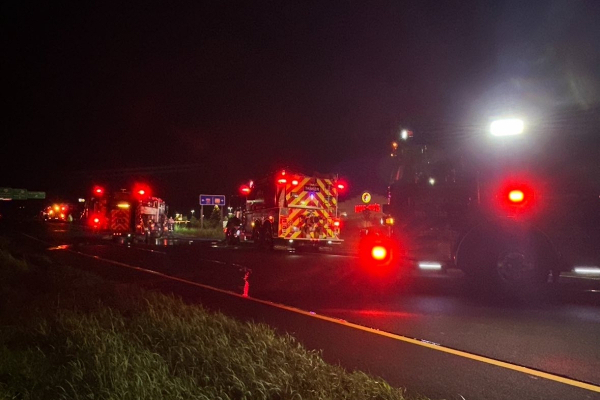 Firetrucks on Interstate 81.