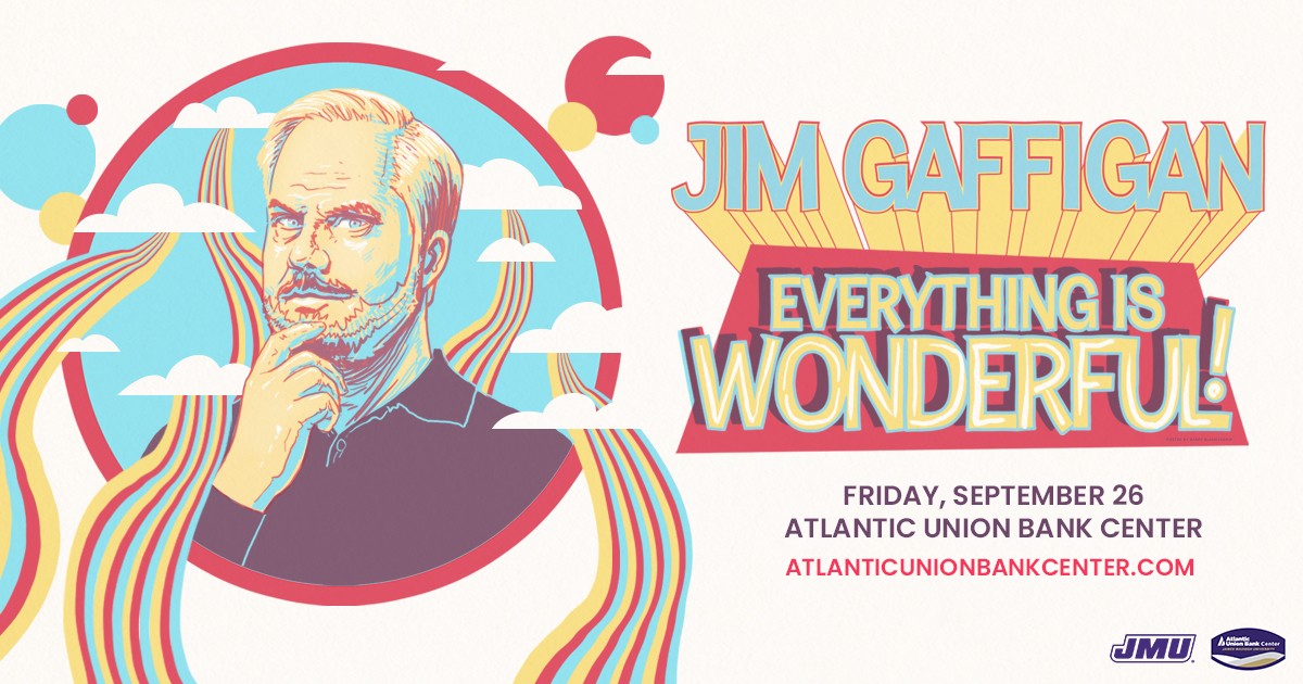 Comedian Jim Gaffigan is performing at JMU's AUBC September 26, 2025.