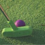Mini Golf club next to a ball