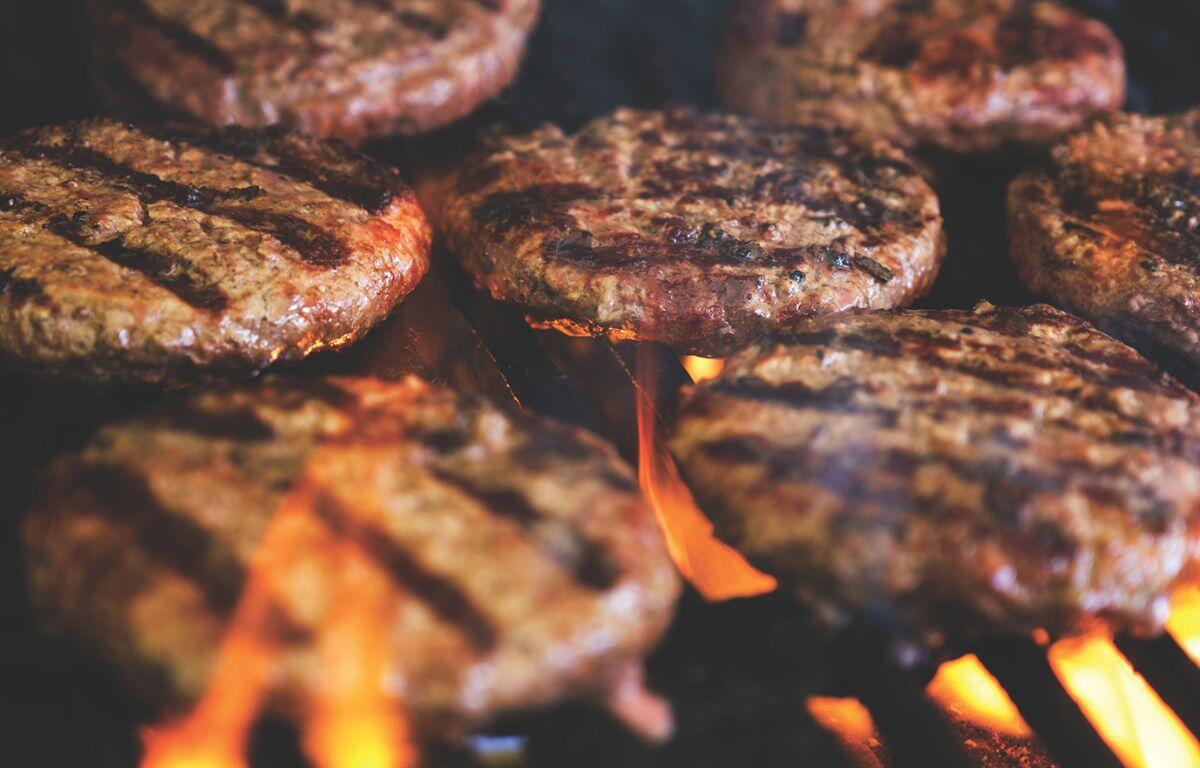 Hamburgers on the grill