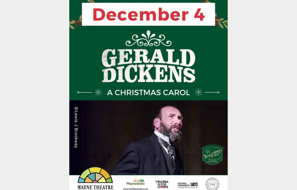 Gerald Dickens performs A Christmas Carol poster