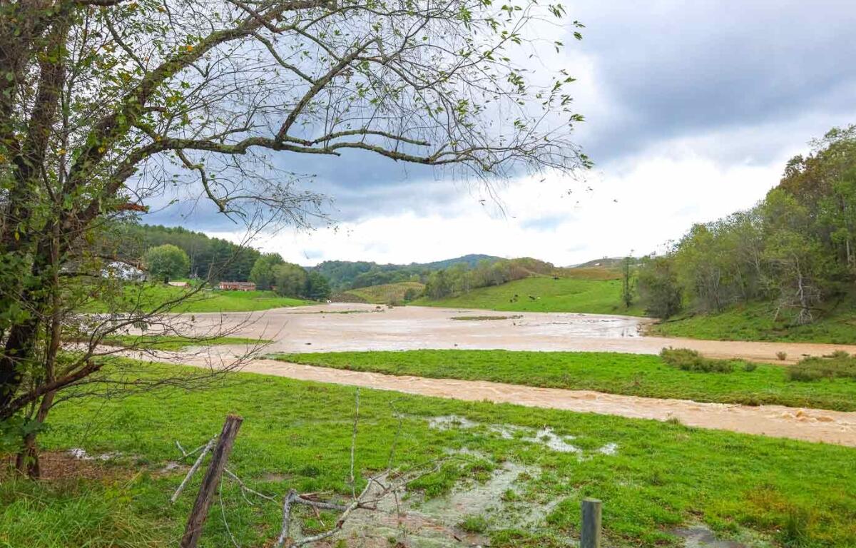 Standing water on a farm.