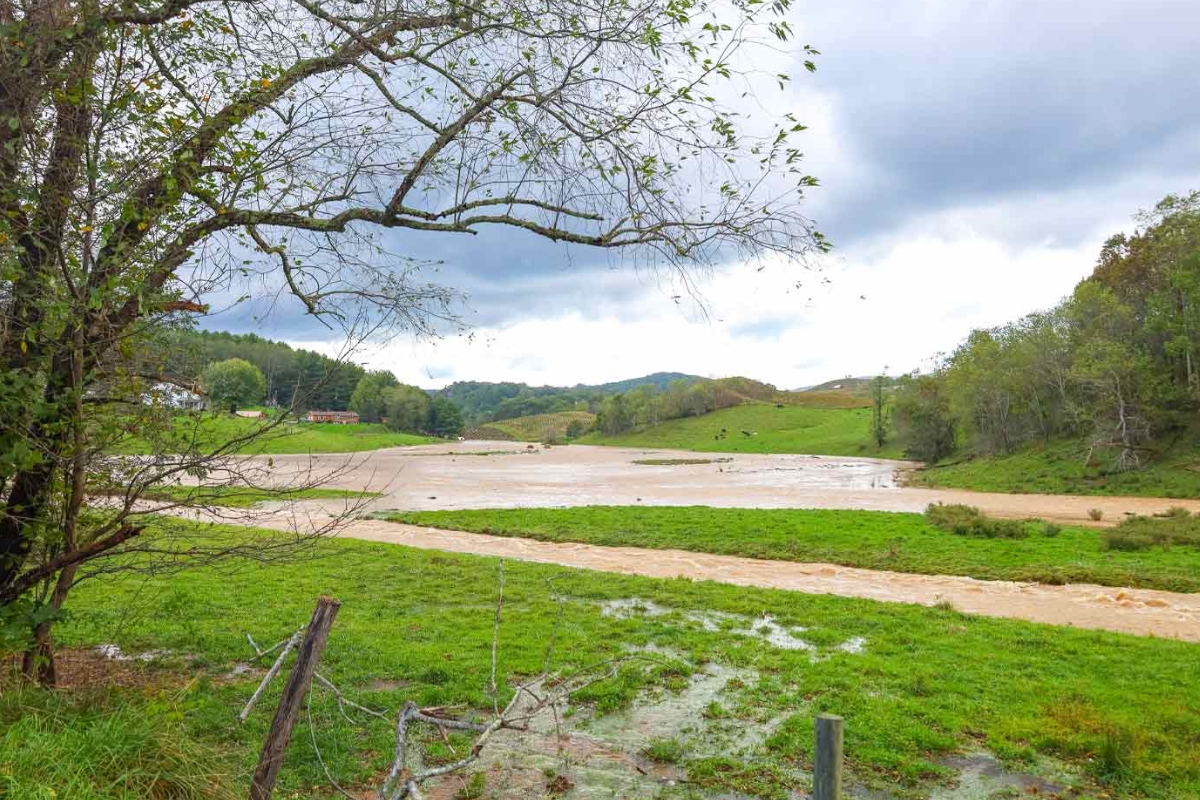 Standing water on a farm.