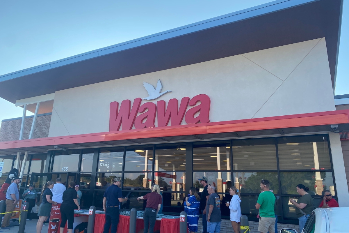 The front of the Wawa store.