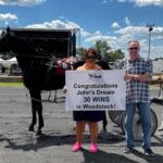 John's Dream won his 30th race Thursday in Woodstock for owner, trainer & driver Chuck Perry 