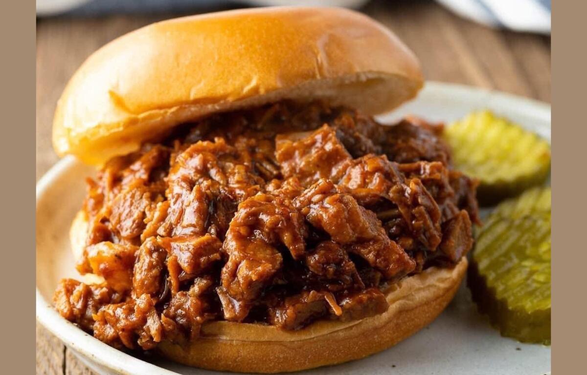 A pulled BBQ sandwich