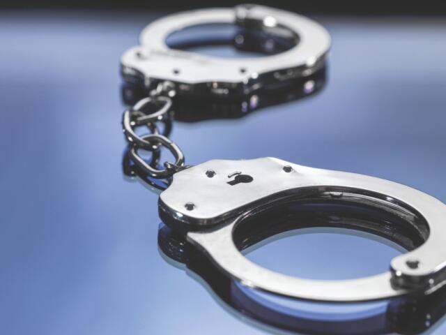 Up close of handcuffs