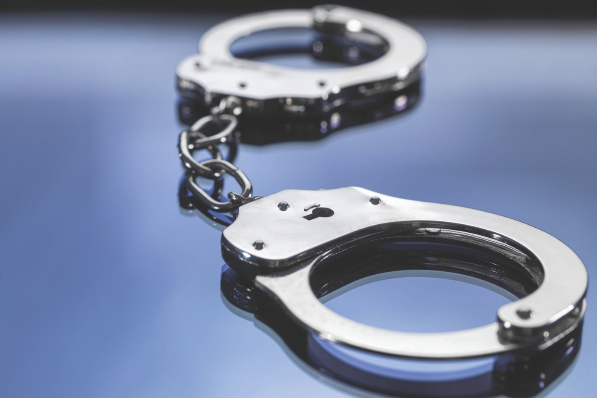Up close of handcuffs