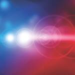 Up close of police lights.