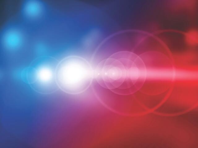 Up close of police lights.